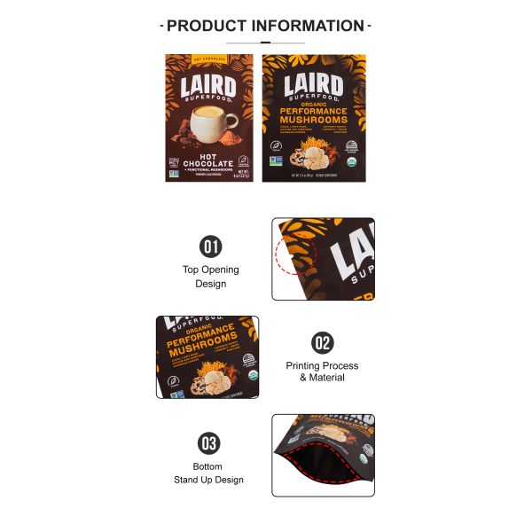 Custom Moisture-Proof Stand Up Pouch Coffee Powder Packaging Bag Plastic Protein Powder Bag Zipper Coffee Bags