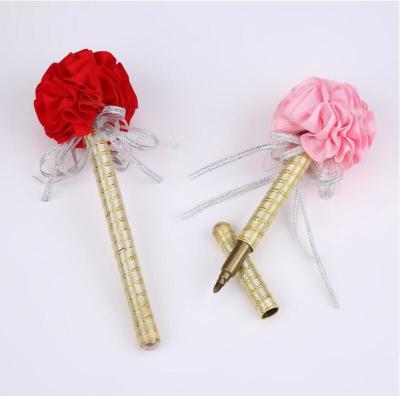Wedding Creative Signature pen flower design with Ribbon pendants Wedding Gift Pen promotion gift