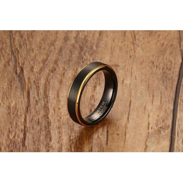 5 mm d'argent/or/noir Carbure de tungstène de base anneau brossé à l'avant-bras Hommes Femmes Fiançailles Promesse alliance