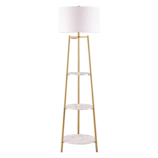 E27 Wood Fabric Column Floor Lamp Indoor Living Room Decoration Modern