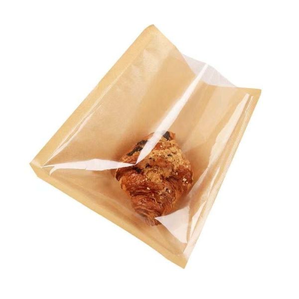 Eco Friendly Window Bread Bags Greaseproof Pastry Paper Bag Customized