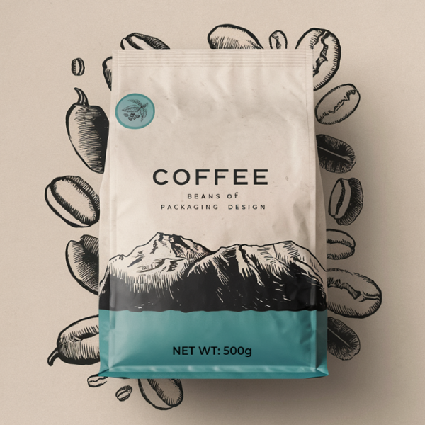 Multiple Sizes Available Portable Reusable Design Stand up Pouch Zipper Seal Coffee Bag for Coffee Bean