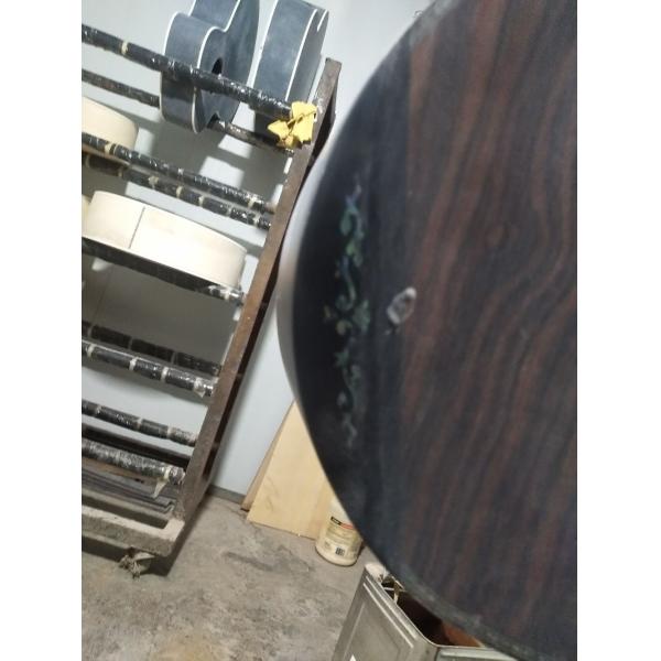 AAAA handmade all Solid ebony wood single cut guitar 14 frets imported wood armrest GA acoustic electric guitar