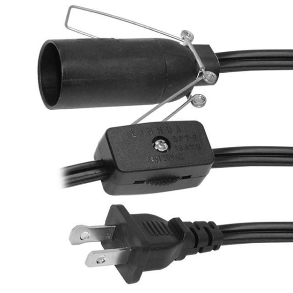 NEMA 1-15P 電源コードとE27電球ホルダーとディマースイッチ