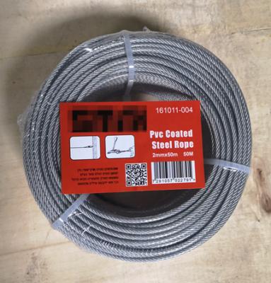 50 mètres/bobine câble métallique en acier galvanisé revêtu de vinyle transparent pour la protection de sécurité