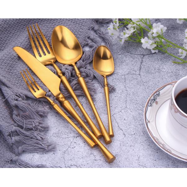 High-grade Stainless Steel Cutlery Set Banquet Tableware Hotel Flatware Matte Gold