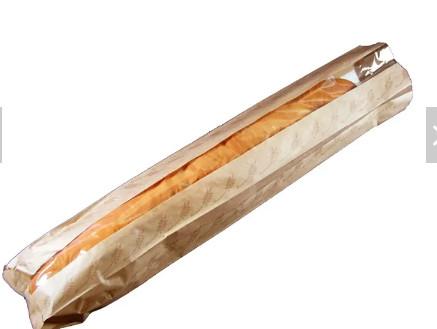 Kraft Bakery Plastic Bread  Bags With Window Recyclable Customized