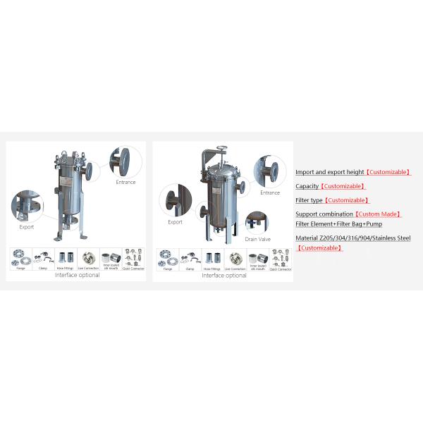 stainless steel water filter housing high flow multi cartridge filter housing