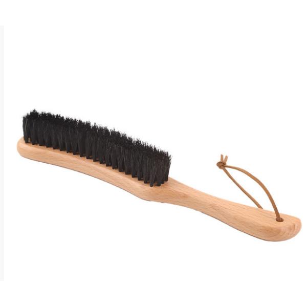 Customized Logo Coat Hat Cleaning Dust Brush Horsehair Pig Hair Plastic Dusting Brush Wooden Brush