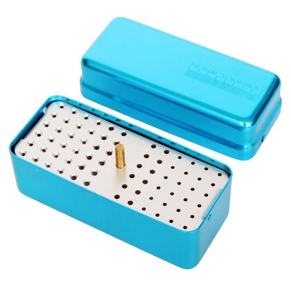 Aluminium Dental Polishing Handpiece 72 Holes Bur Holder Stand Disinfection Box