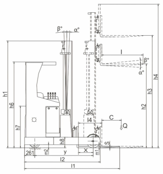 Seated Type 1 Ton Electric Reach Fork Truck Counterbalanced For Warehouses