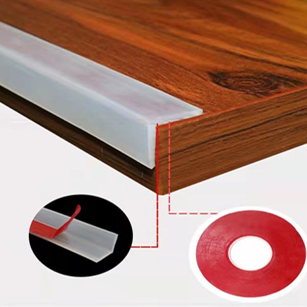 Настройка размера Желтая силиконовая резиновая уплотнительная лента для L-образных краев обернутые стеклянные двери