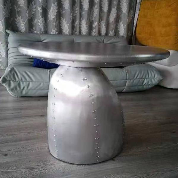 Designer furniture retro industrial style aluminum aviator coffee table mushroom table side table