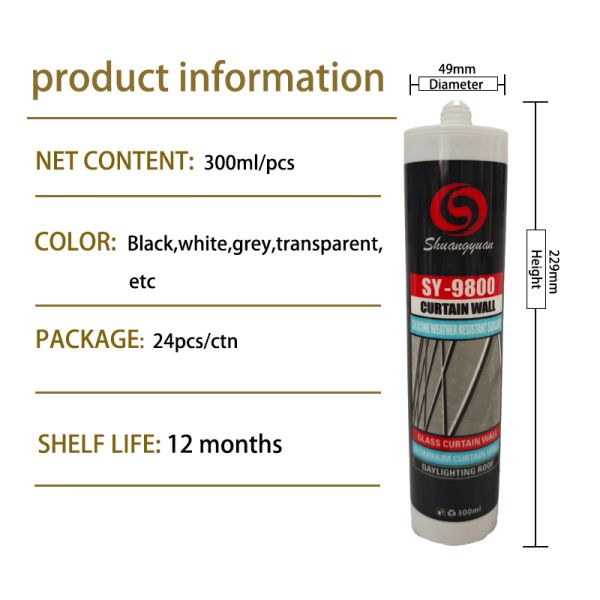 Water Resistant Silicone Adhesive Moisture Proof For Windows Doors Roof Joints