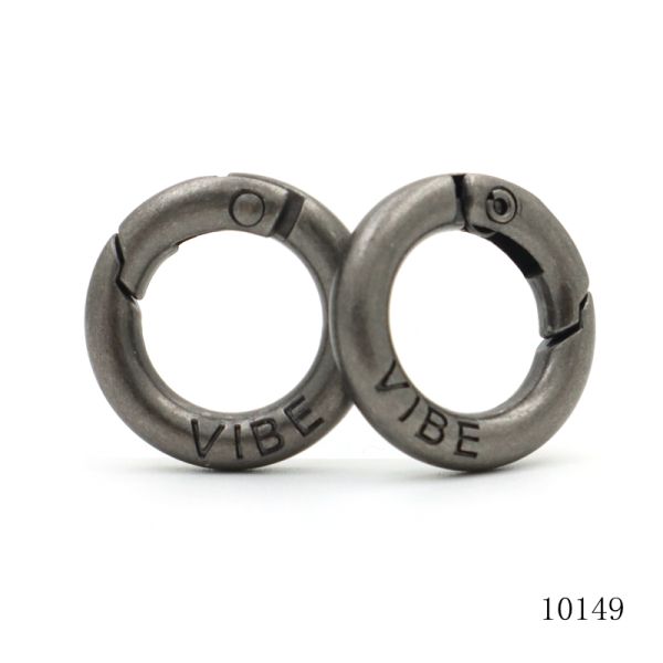 Gunmetal Spring O Ring Zinc Alloy Round Carabiner Ring For Handbag Keychain Decorative