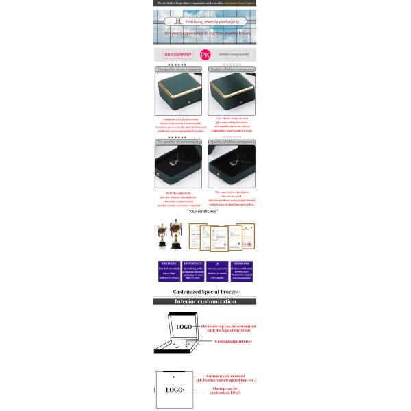 OEM Rectángulo LED caja de joyas Eco Friendly para brazalete collar de pendientes anillo de embalaje