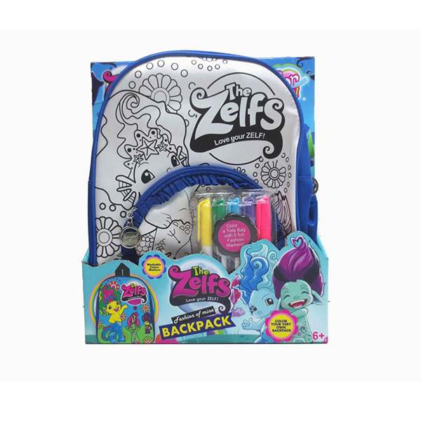 11 Inch Arts And Crafts Toys DIY Drawing School Bag With 4 Color Pens For Kids