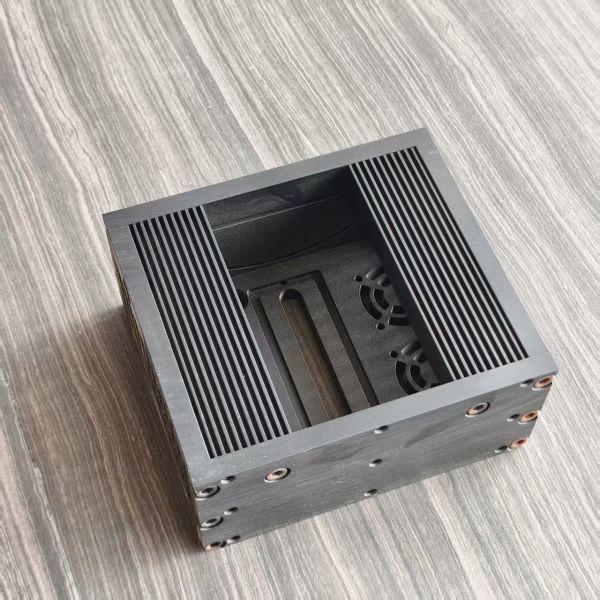 Black Anodized Air Cooling Heatsink Chassis CNC Machined For Industrial Automation