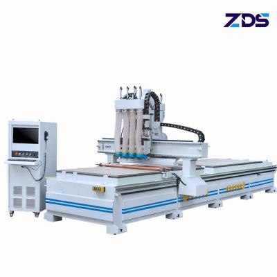 MDF de madeira da madeira compensada do router do CNC do corte de 4 eixos que cinzela a multi linha central da máquina