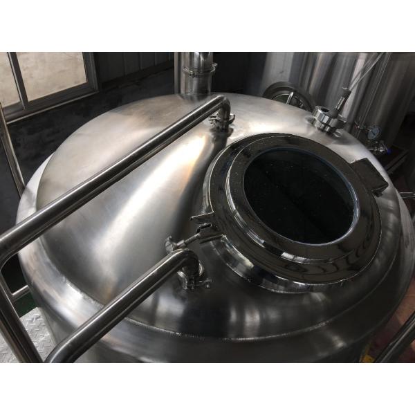 Gas Fired Brewing 3 Vessel Brewhouse 3000L Three Kettle SS304 Dimple Plate