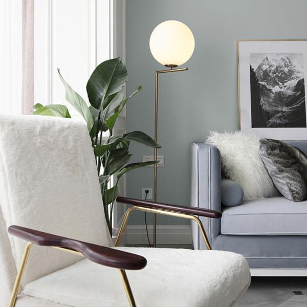 Nordic living room floor lamp Simple design bedroom study vertical lamp glass ball floor lamp(WH-MFL-93)