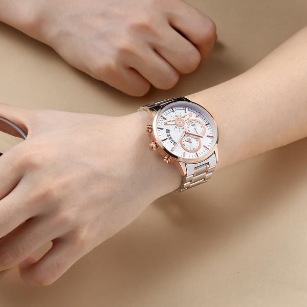 Gents Mens Quartz Watch with Stainless Steel Solid Band