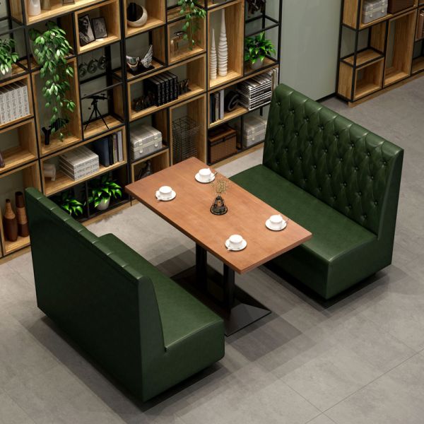 Restaurant Furniture Customized Classical Style Dining Table Solid Wood With Wooden Leg Sofa Booth and Cafe Bar Chair