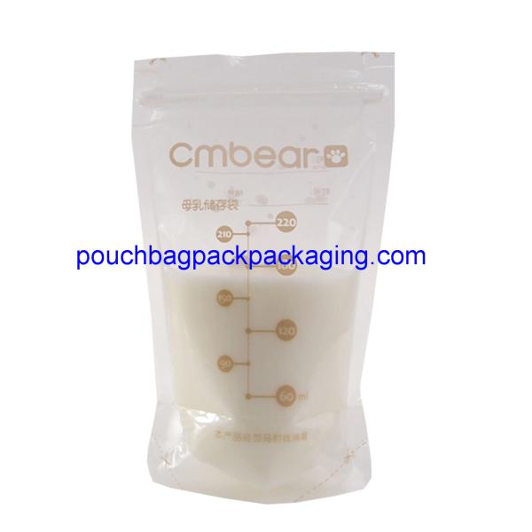 Popular breastmilk storage bag with double zipper on top BPA free
