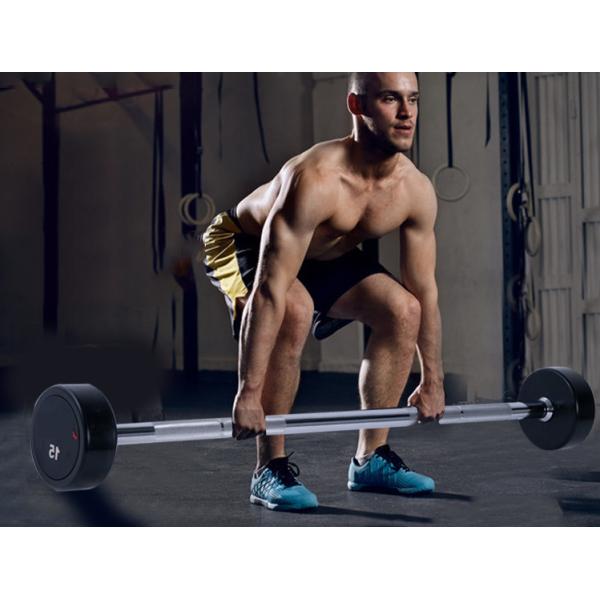 Oem Logo 20kg Fixed Rubber Barbell Power Training Fitness Equipment Free Weights