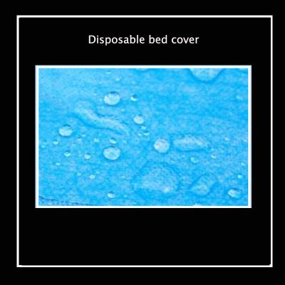 Rolo não tecido descartável do papel da cama da massagem 50gsm do azul branco 100*220cm