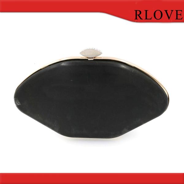High quality gold color clutch box frame metal purse frame with plastic shell