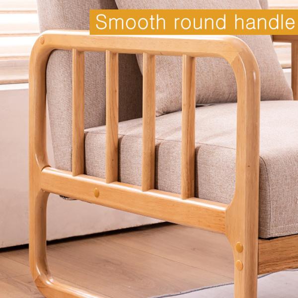 Upholstered Armrest Kid Sofa Solid Wood Loveseat 3 Seater Couch Linen Material Living Room Chair for Reading Accent