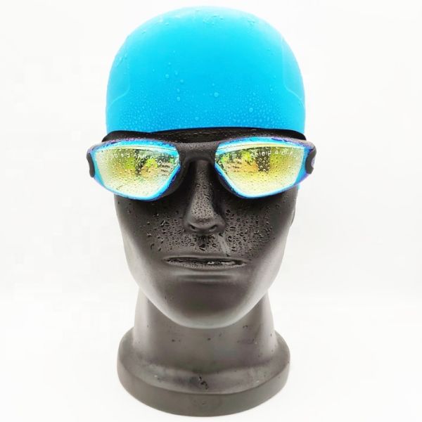 Universal Swimming Pool Goggles With Rainbow Plating And Surf Ear Plugs