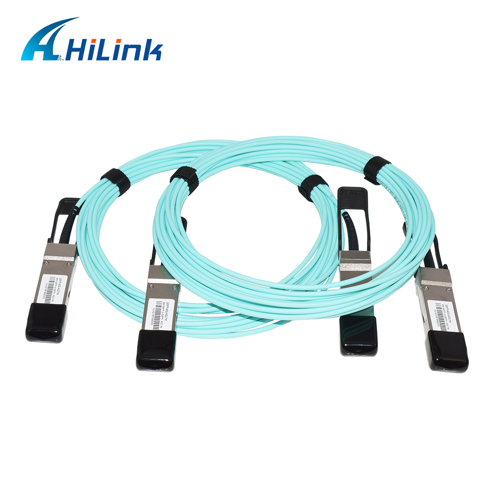 Длина цвета 7M Aqua кабеля сети QSFP+ 40G MMF SFP OM3 AOC