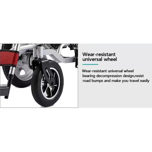 Reinforced Lightweight Foldable Electric Wheelchair Chromed Steel Multi Functional