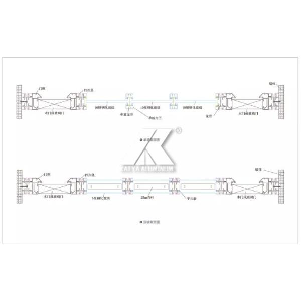 Fire Proof 6061 Aluminum Alloy Profile Commercial Glass Partition For Office Building