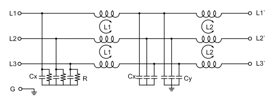 100A YX82G4 Сервоуправляющий шкаф EMI фильтр три фазы три проволочного фильтра терминальный блок