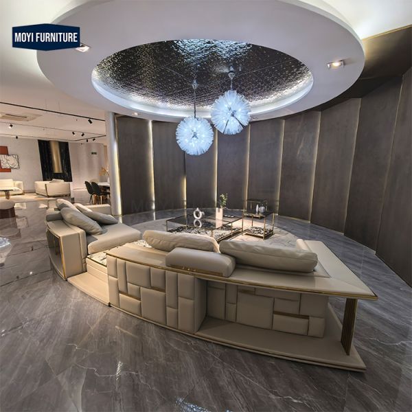 Manufacturer Custom Luxury Italian Designer Half Moon Sofa New Design Home Sofa Set Furniture Luxury Living Room Sofa