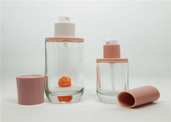 Skincare Glass Cosmetic Containers , Round Shape Cosmetic Bottles And Jars