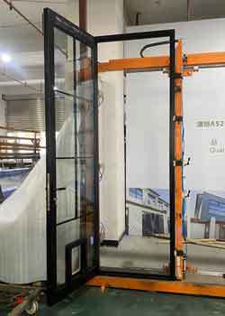 AS100 Series Aluminum Swing Door with French Grid Design, 6063-T5 Aluminum Alloy & Double-layer Tempered Glass
