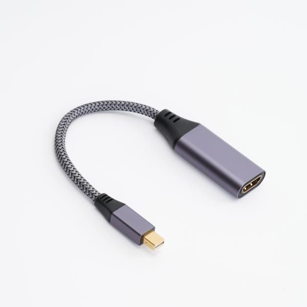 Braided Aluminum Display Port Cable To HDMI Adapter 4K 30Hz For MacBook
