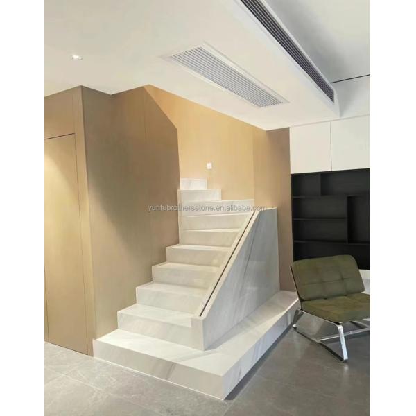 Indoor Villa Modern Natural Stone Stairs Design for Polished Straight Steps