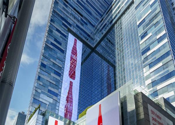 P3.9-7.8 Full Color Transparent LED Screens Outdoor Window Video For Advertising