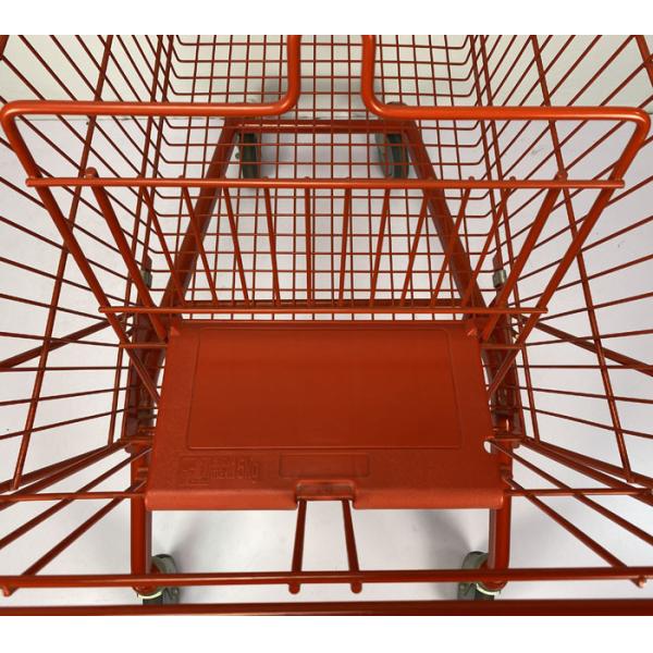 Красная тележка вагонетки покупок металла брызг 180L европейская с белыми колесами ручки TPR