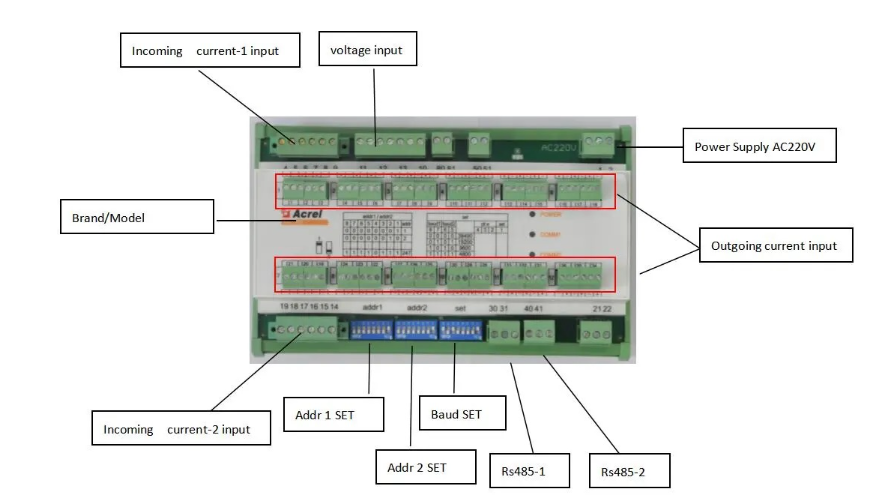 Acrel  AMC16MA AC multi circuit energy meter