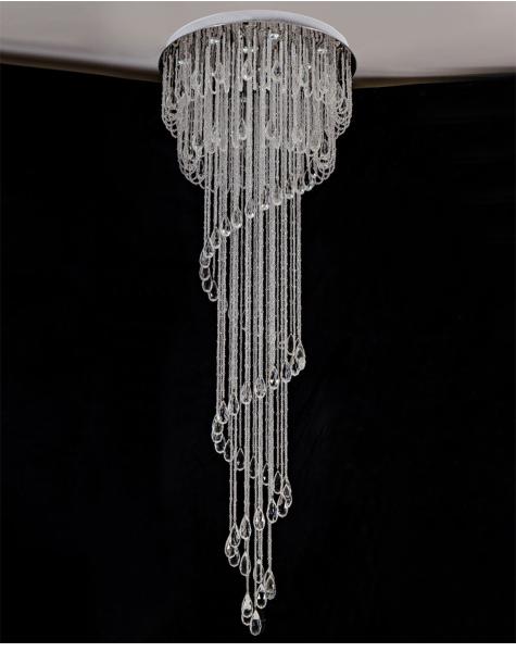 Modern Double Spiral Staircase Lustre Crystal ceiling lights for entrance hallway(WH-NC-54)