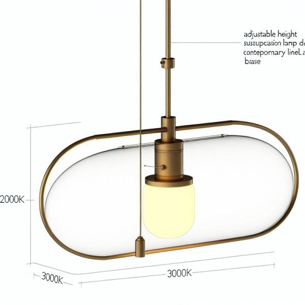 Adjustable Height Brass Suspension Lamp with E12 Bulb Base 3000K/4000K