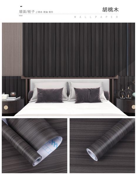 60cm * 5m Roll Size Self Adhesive Wood Grain Wallpaper Embossed Surface for Kitchen Cabinets