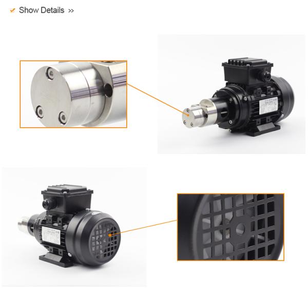 FLOWDRIFT Magnetic Drive Gear Pump KGP-06K 220V 380VAC Asynchronous Motor Stainless Steel 316L Body PEEK Gears PTFE Sealing Food Grade for Beverage Filling Machine Chemical Metering Packing Machine