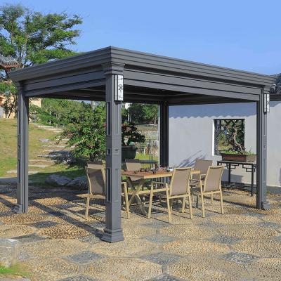 Pergola de alumínio coberto com motorizado louvered metal jardim pergola atacadista